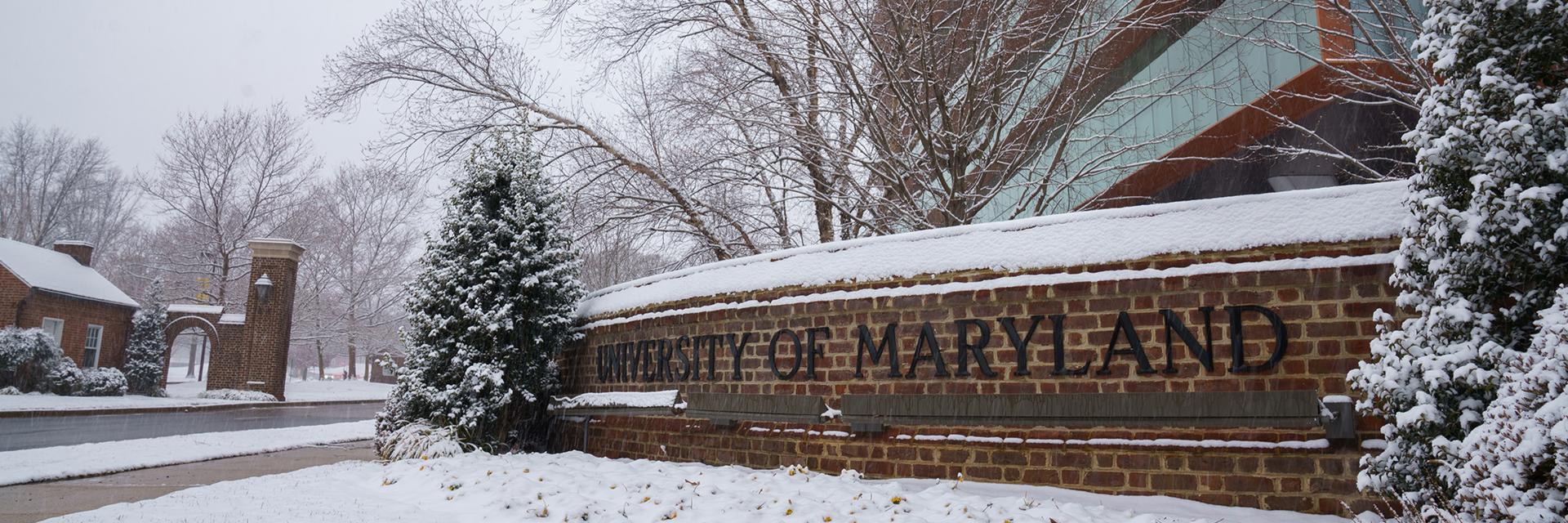 Campus Entrance in the Snow